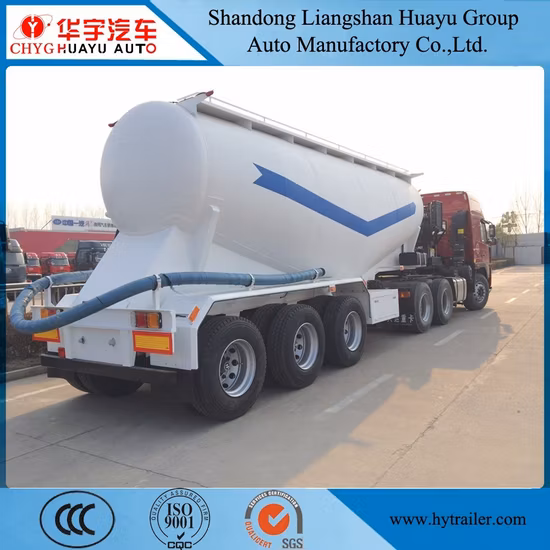 Тяжелый грузовик, полуприцеп, 3 оси, 30/35/40/45 куб.м., сыпучий цемент, летучая зола, мука, порошок, транспортный танк, цистерна